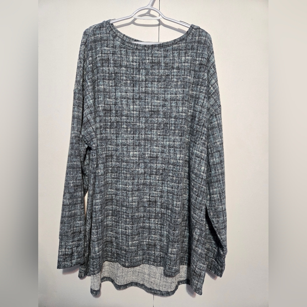 NWT‎ LuLaRoe Nora Gray Knit Tunic Top 3XL Long Sleeve Lightweight Sweater